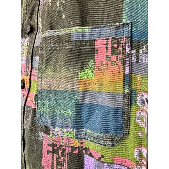 BDG Eclectic VHS Print Oversized Denim Shirt Jacket - Picture 3 of 8